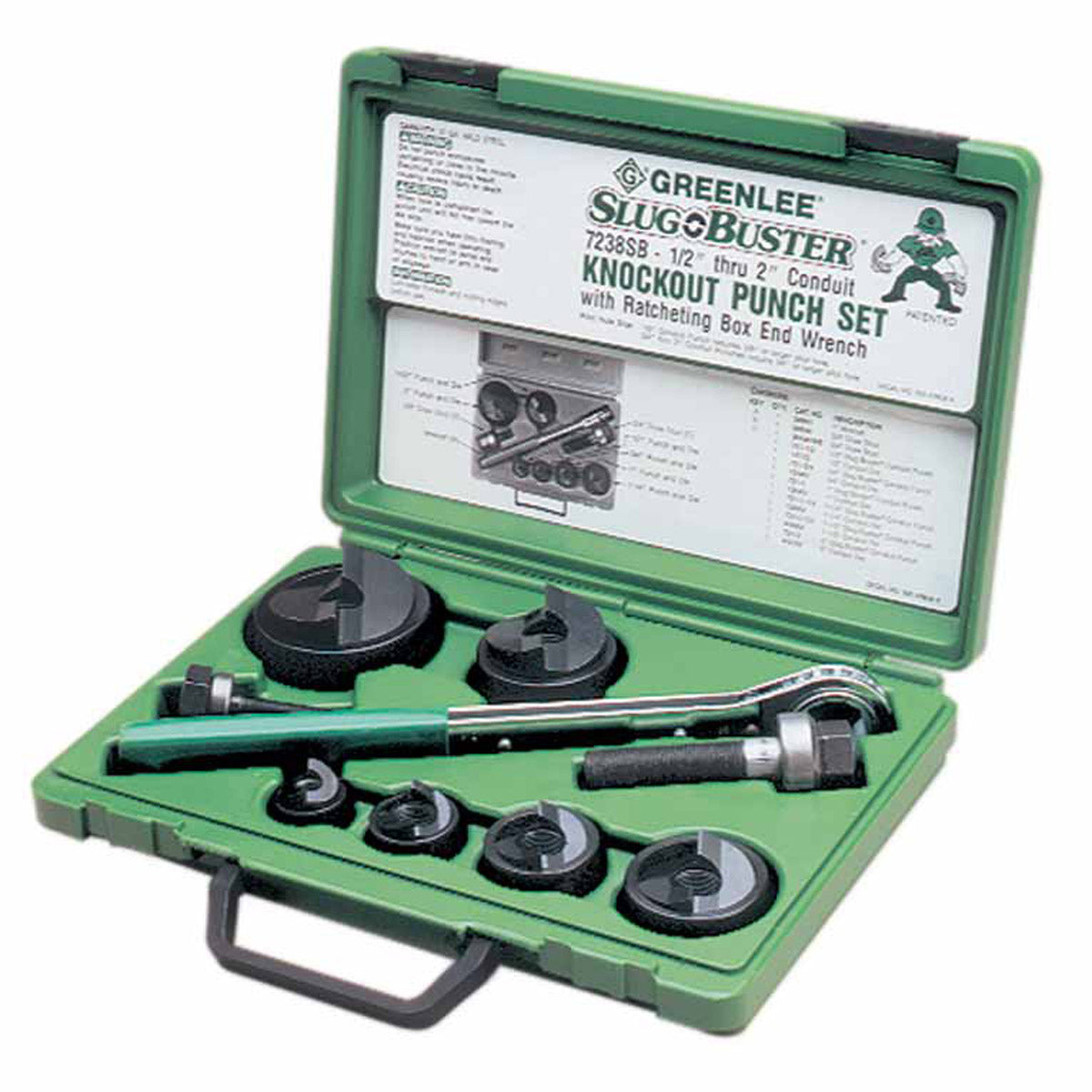 Greenlee 7238SB Slug-Buster Knockout Kit with Ratchet Wrench 1/2" thru 2" - 15