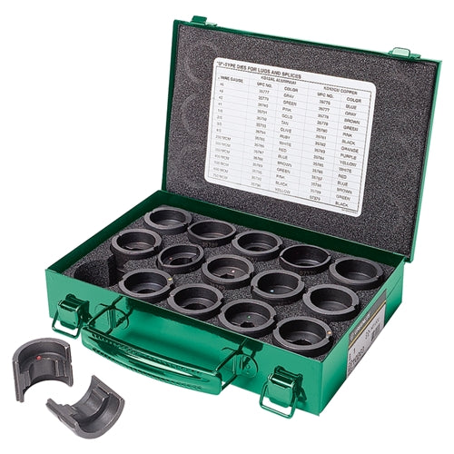 Greenlee KD12AL 12-Ton Crimping Die Kit for #6 - 750 Aluminum Connectors