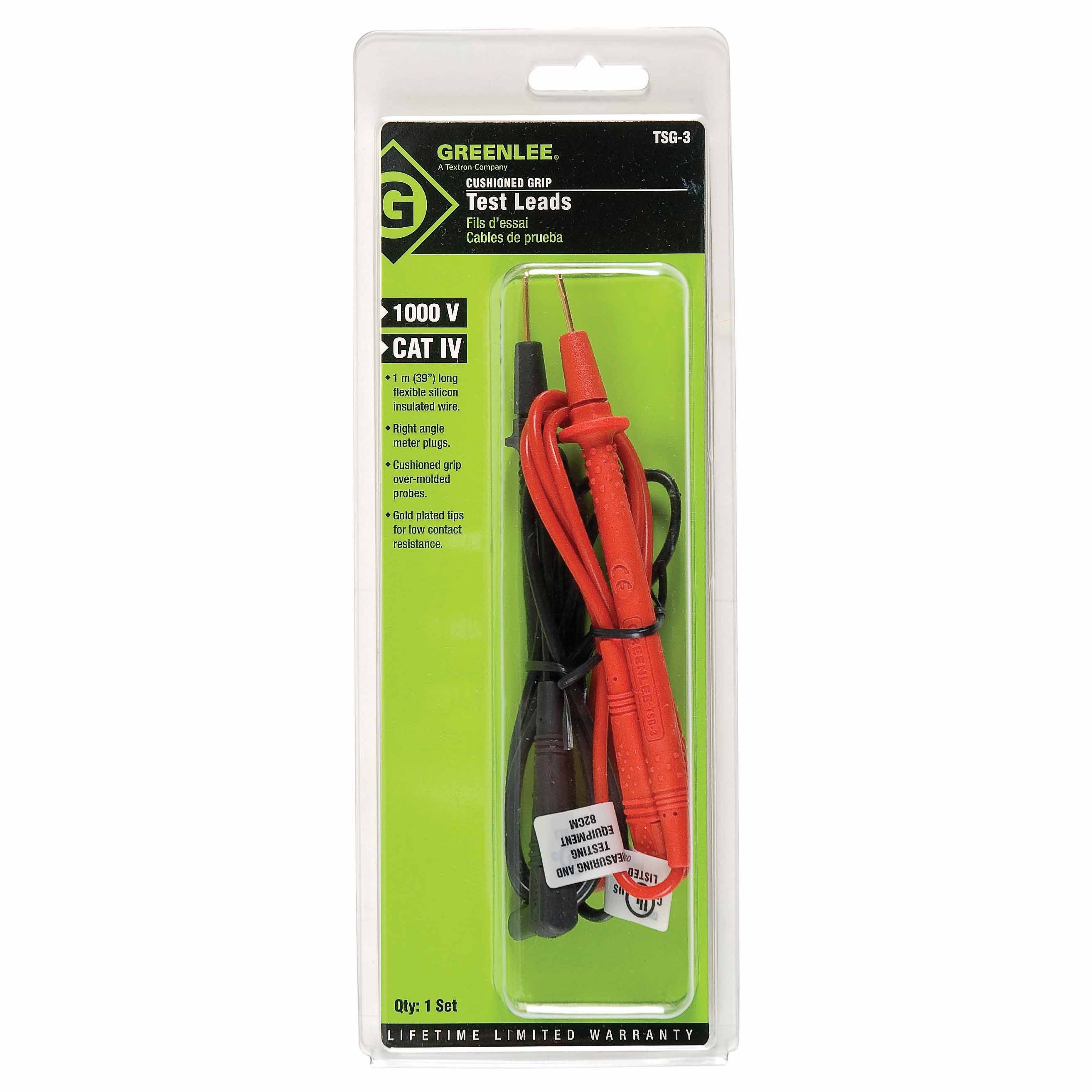 Greenlee TSG-3  1000V 10 Amp 39" Sure-Grip Insulated Test Lead Set - 2