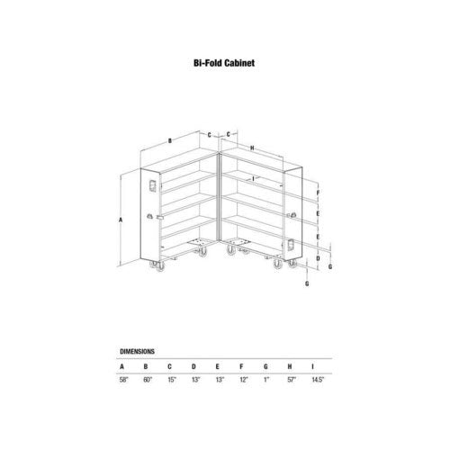 Greenlee 5860 58" X 60" Bi-Fold / Clam Shell Storage Cabinet, Green - 2